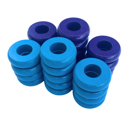 32 Purple and Light Blue Carrom / Pichenotte Rings - (Purple / Light Blue / Natural / Black / White) - Anneaux De Pichenottes - Game Accessories / Accessoires De Jeu - Carrom Canada