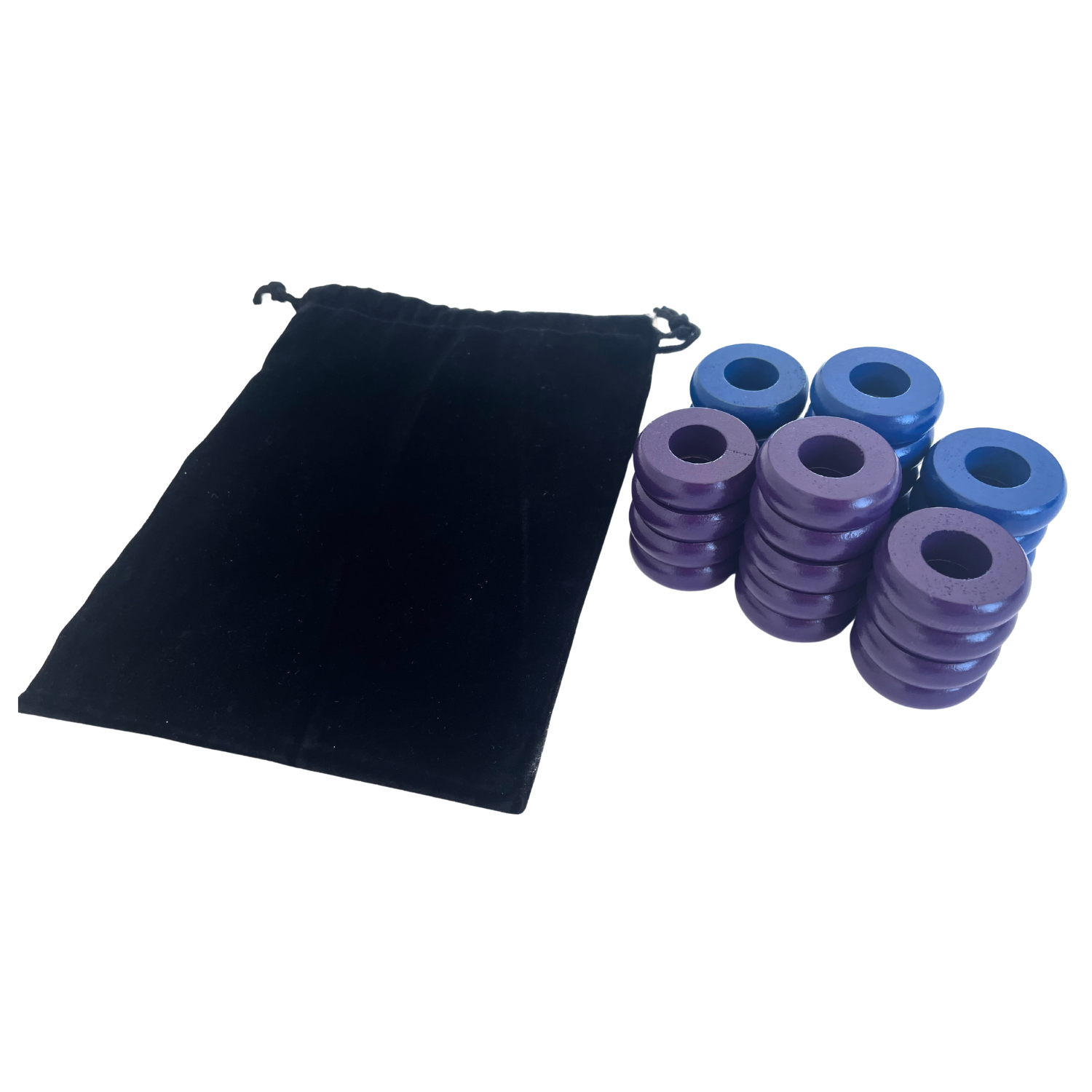 32 Blue and Purple Carrom / Pichenotte Rings - (Blue / Purple / Natural / Black / White) - Anneaux De Pichenottes - Game Accessories / Accessoires De Jeu - Carrom Canada