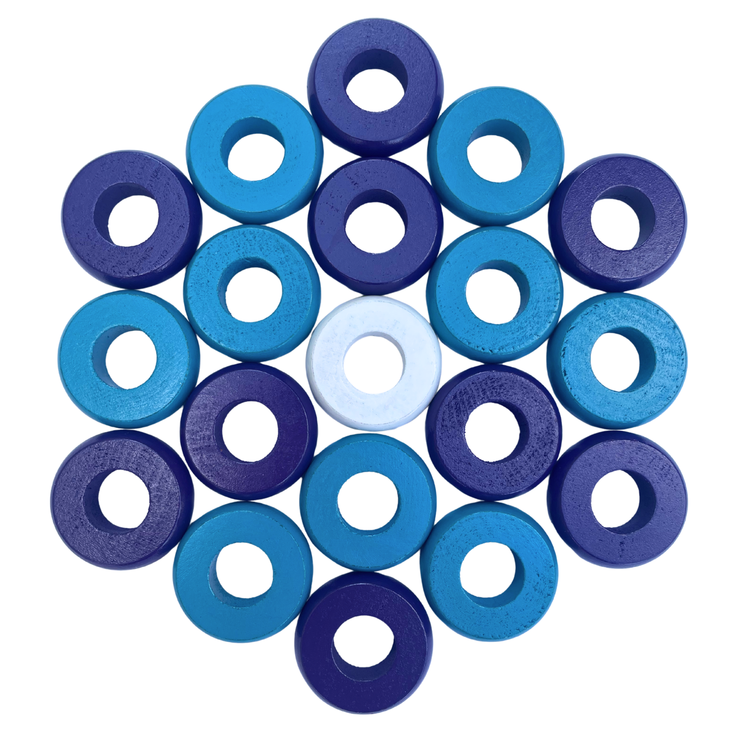 32 Purple and Light Blue Carrom / Pichenotte Rings - (Purple / Light Blue / Natural / Black / White) - Anneaux De Pichenottes - Game Accessories / Accessoires De Jeu - Carrom Canada