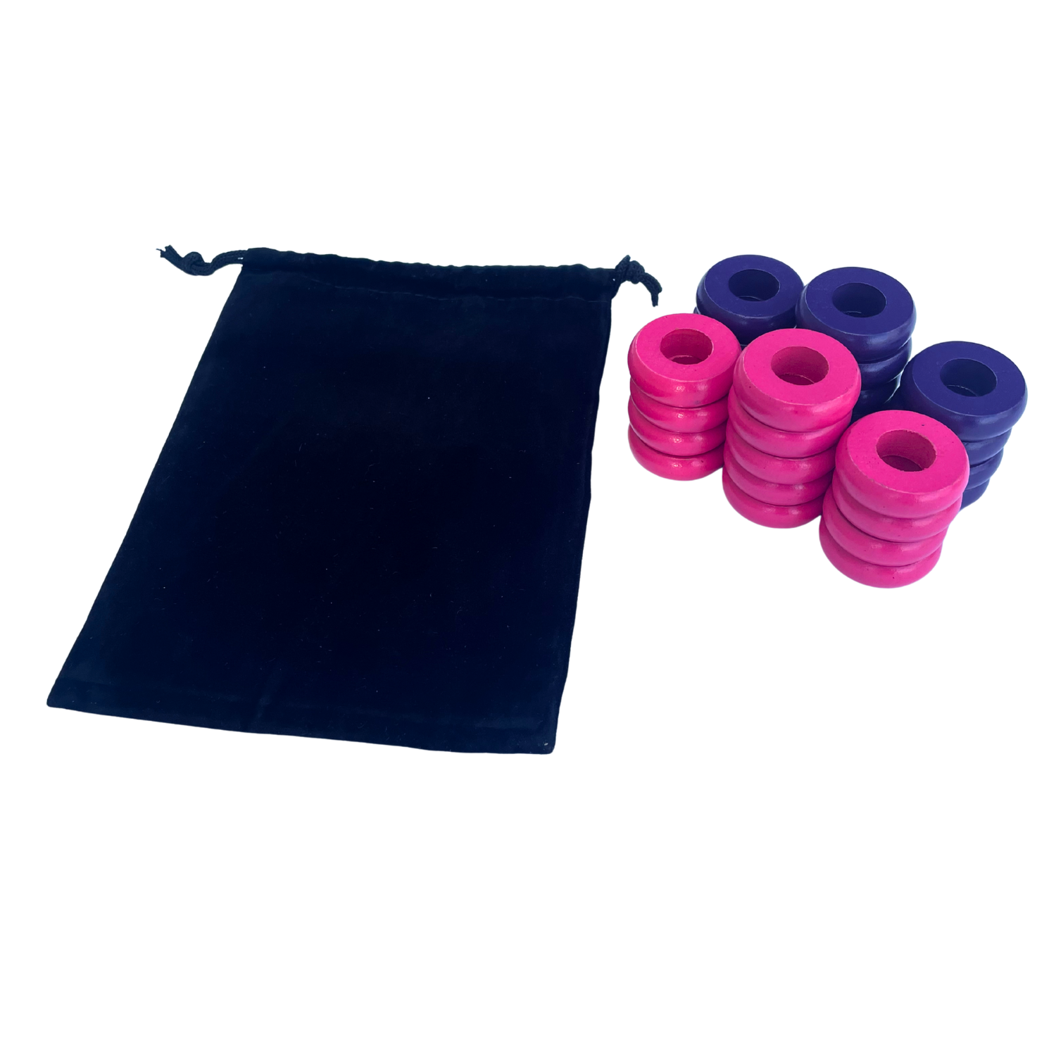 32 Purple and Pink Carrom / Pichenotte Rings - (Purple / Pink / Natural / Black / White) - Anneaux De Pichenottes - Game Accessories / Accessoires De Jeu - Carrom Canada