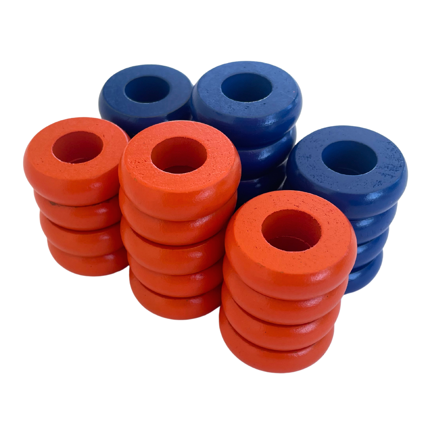32 Blue and Orange Carrom / Pichenotte Rings - (Blue / Orange / Natural / Black / White) - Anneaux De Pichenottes - Game Accessories / Accessoires De Jeu - Carrom Canada