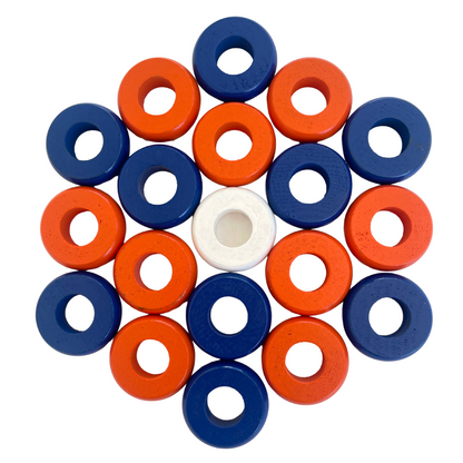 32 Blue and Orange Carrom / Pichenotte Rings - (Blue / Orange / Natural / Black / White) - Anneaux De Pichenottes - Game Accessories / Accessoires De Jeu - Carrom Canada