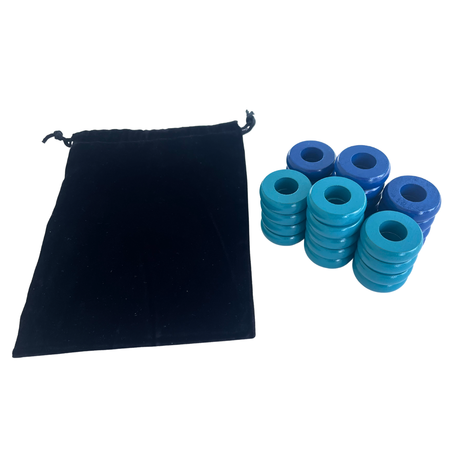 32 Blue and Light Blue Carrom / Pichenotte Rings - (Blue / Light Blue / Natural / Black / White) - Anneaux De Pichenottes - Game Accessories / Accessoires De Jeu - Carrom Canada