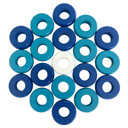 32 Blue and Light Blue Carrom / Pichenotte Rings - (Blue / Light Blue / Natural / Black / White) - Anneaux De Pichenottes - Game Accessories / Accessoires De Jeu - Carrom Canada