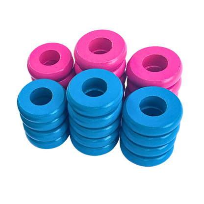32 Pink and Light Blue Carrom / Pichenotte Rings - (Pink / Light Blue / Natural / Black / White) - Anneaux De Pichenottes - Game Accessories / Accessoires De Jeu - Carrom Canada