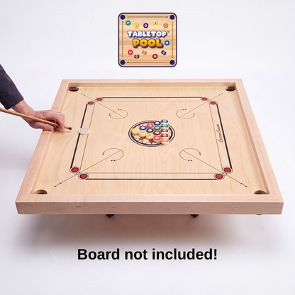 Table Top Pool Game Addon to Carrom / Crokinole Board (No Game Board Included)