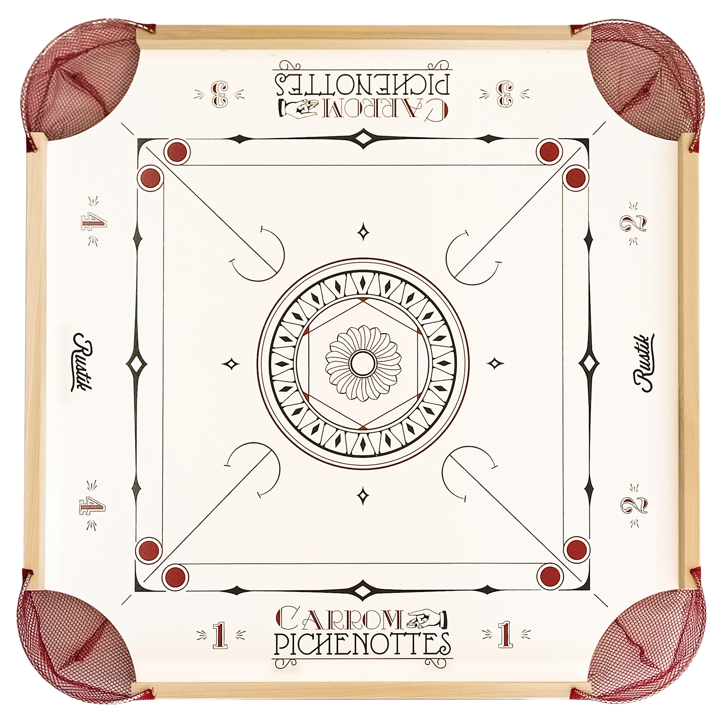 American Style - Carrom Board for Beginners - Comes with Carrom Men, Striker, Sliding Powder, Rules and optional Cues and 12 Inch Lazy Susan - Carrom Canada