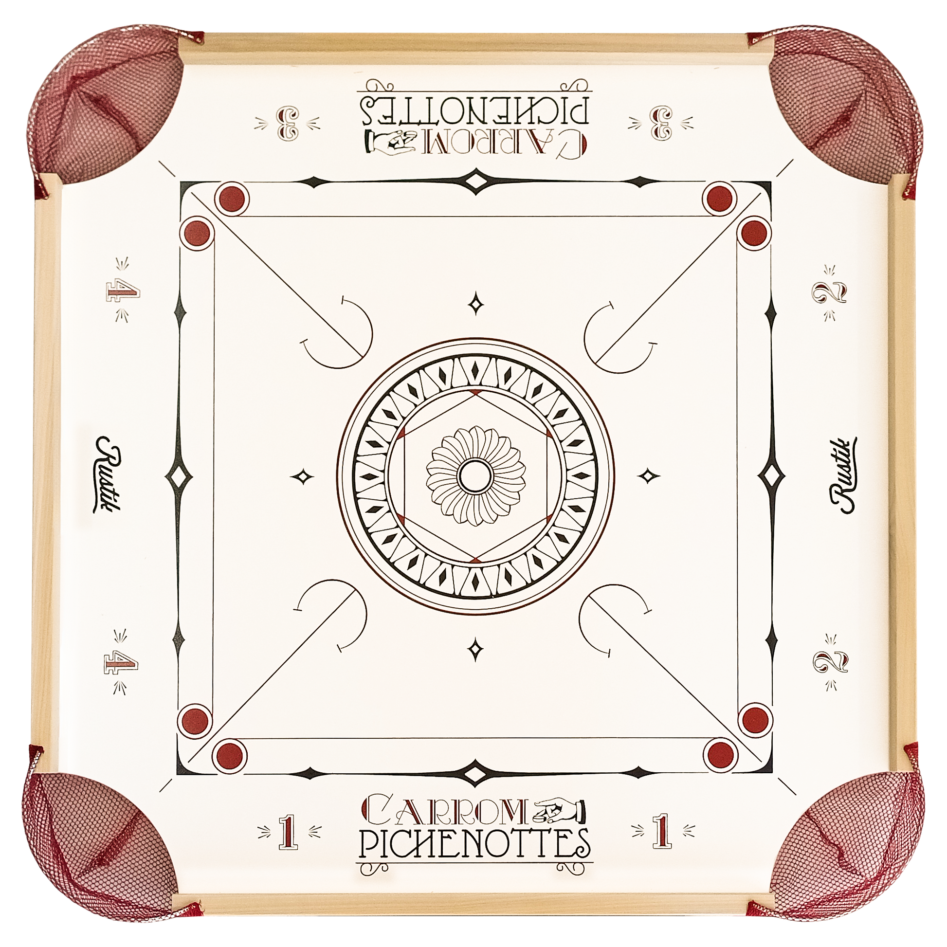 American Style - Carrom Board for Beginners - Comes with Carrom Men, Striker, Sliding Powder, Rules and optional Cues and 12 Inch Lazy Susan - Carrom Canada