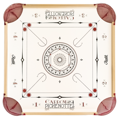 American Style - Carrom Board for Beginners - Comes with Carrom Men, Striker, Sliding Powder, Rules and optional Cues and 12 Inch Lazy Susan - Carrom Canada
